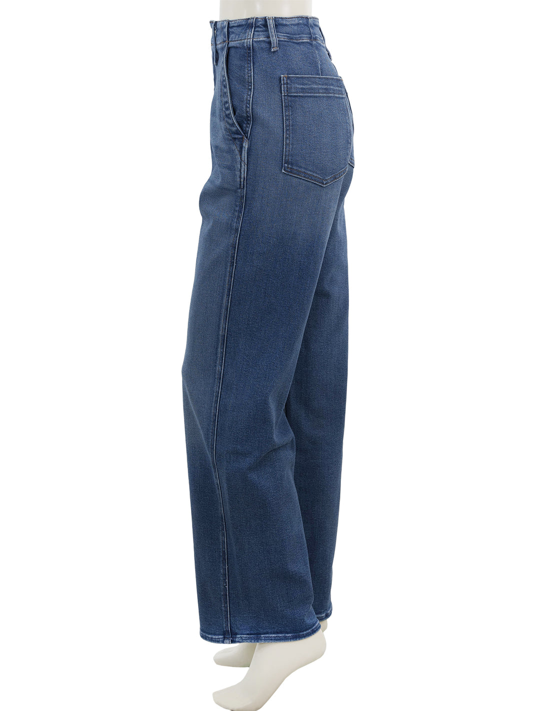 Side view of Mother Denim's the major zip skimp in work hard play hard.