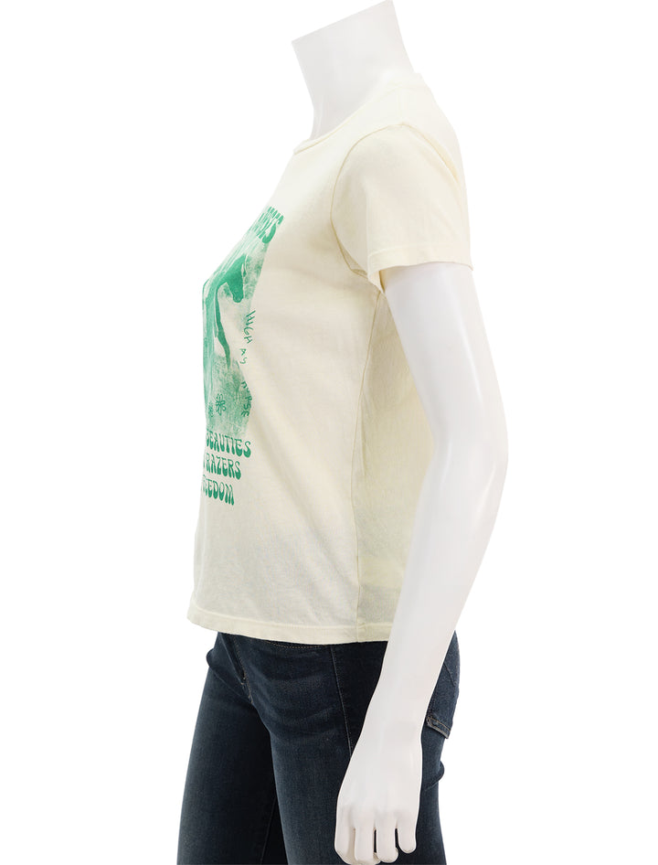 Side view of Mother Denim's the boxy goodie goodie in wild horses.