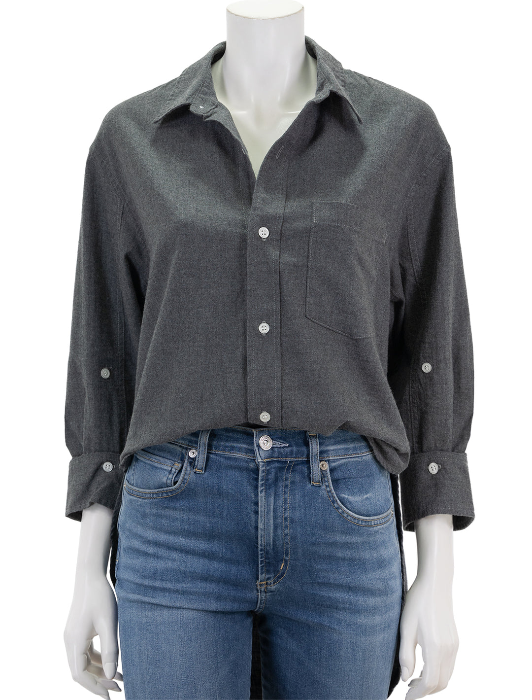Front view of Citizens of Humanity's kayla shirt in heron grey.