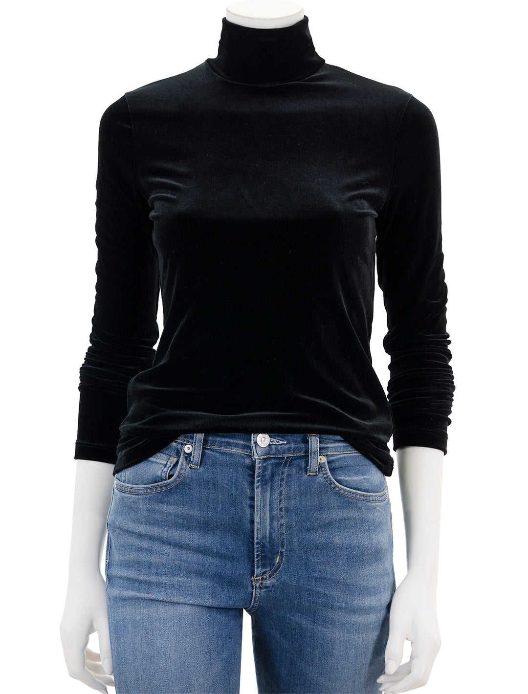 Front view of AGOLDE's pascale turtleneck in black.