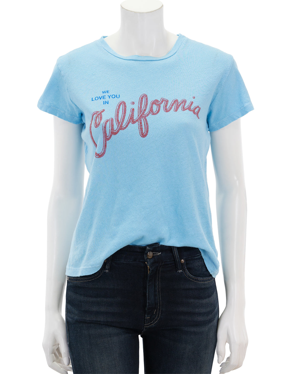 Front view of Mother Denim's the california love sinfull tee.