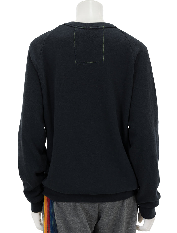 Back view of Aviator Nation's bolt sweatshirt in charcoal.