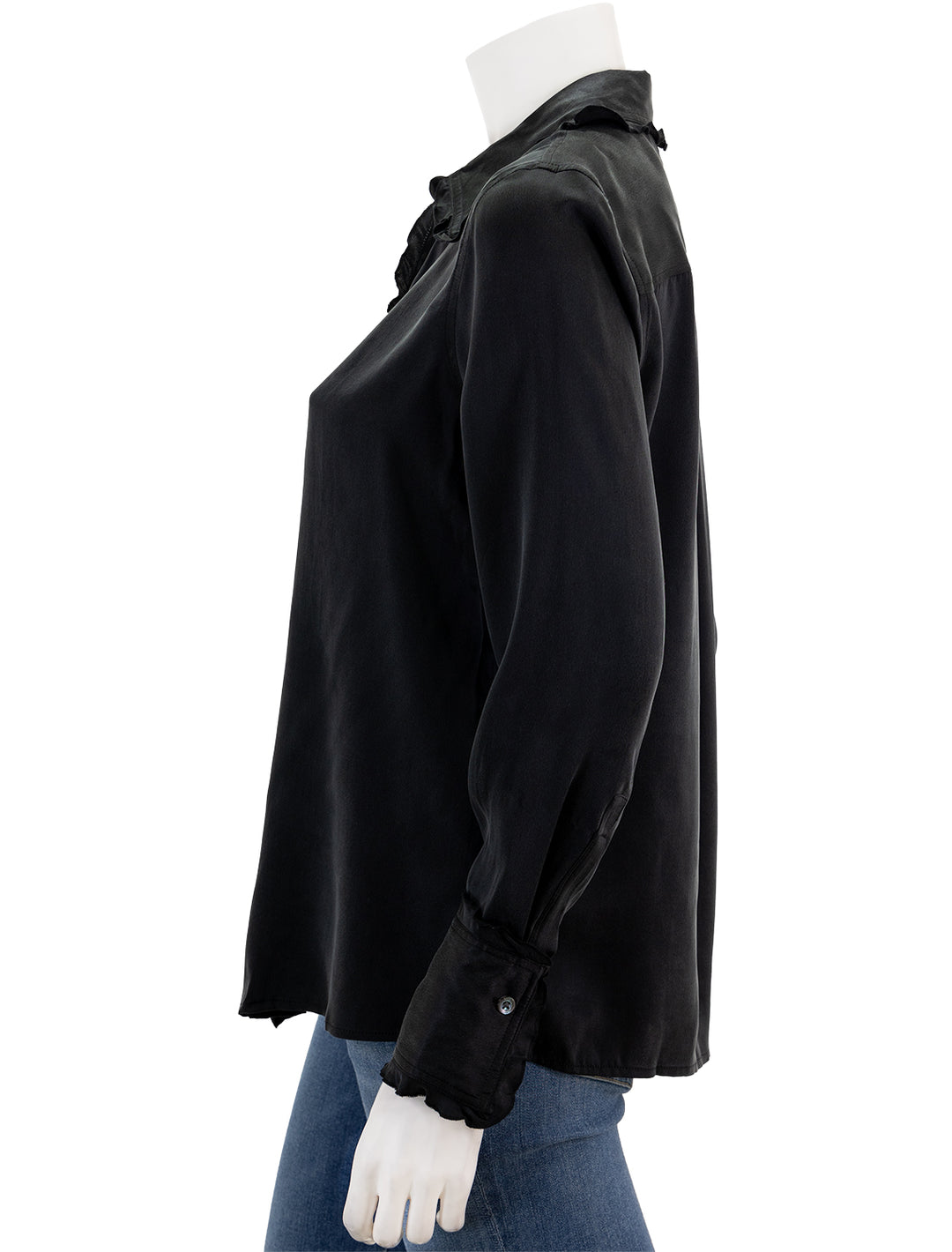 Side view of Rails' fia blouse in black.