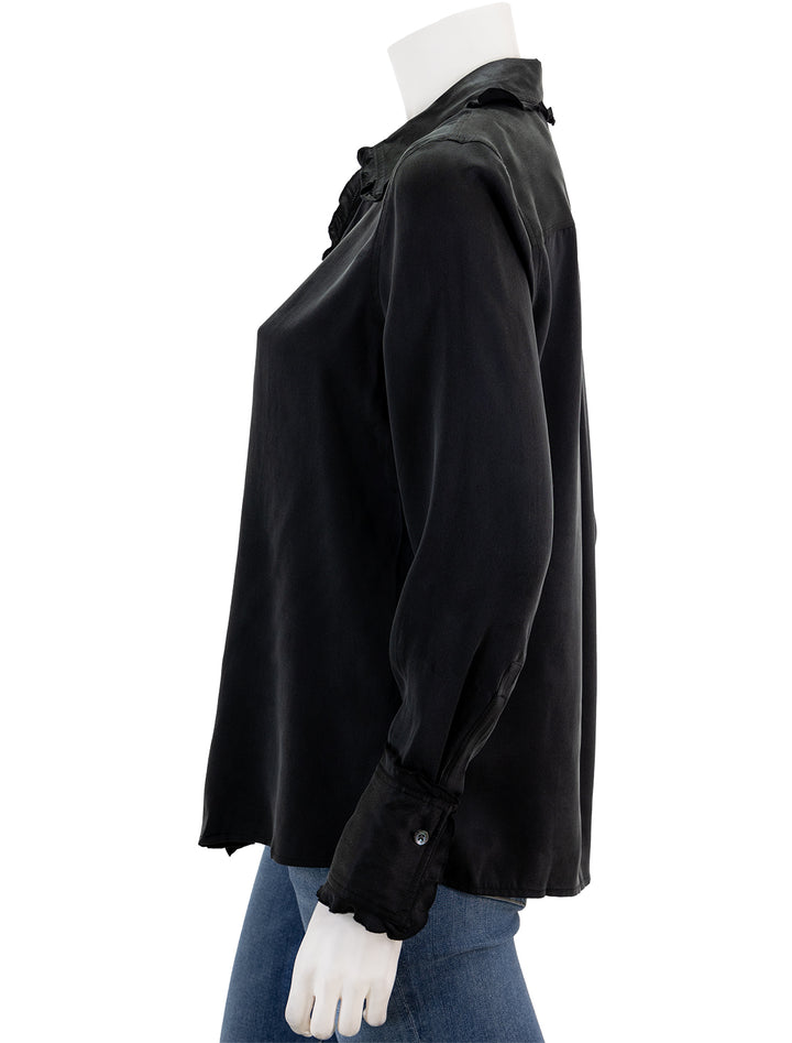 Side view of Rails' fia blouse in black.