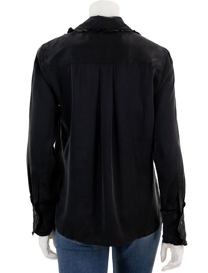 Back view of Rails' fia blouse in black.