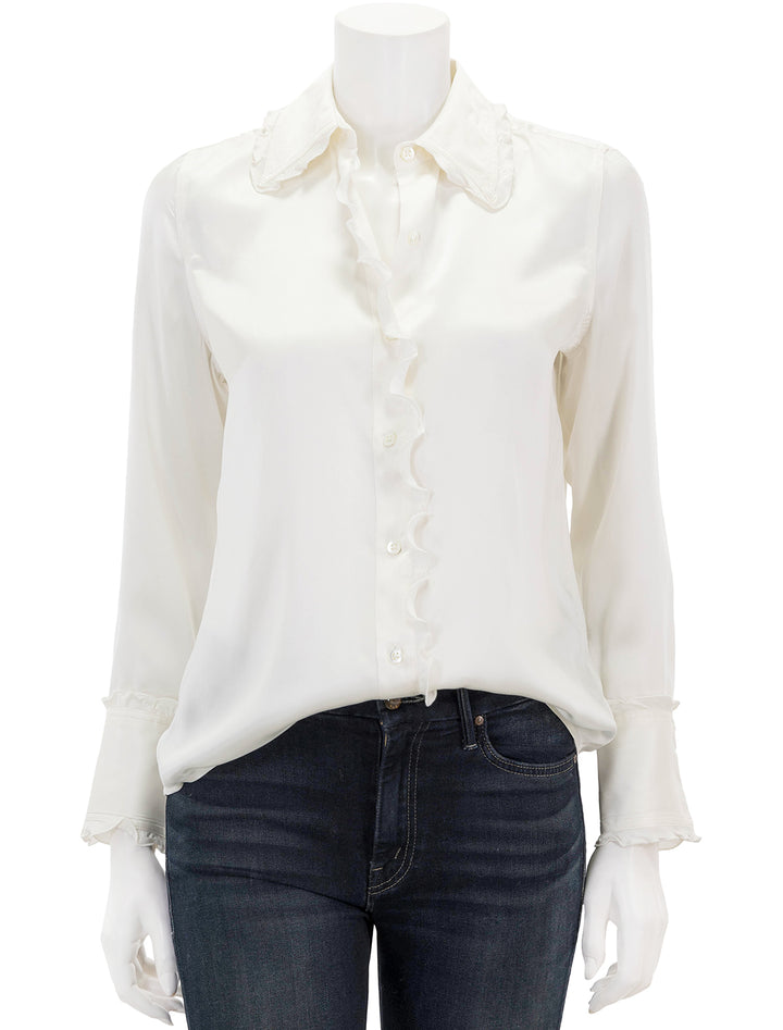 Front view of Rails' fia blouse in ivory.