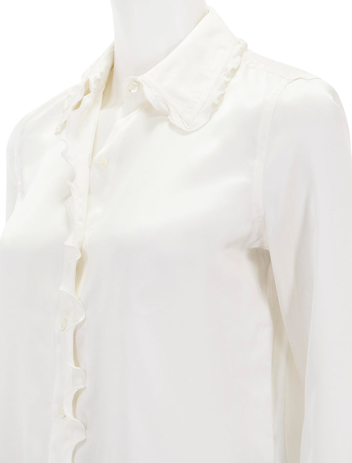 Close-up view of Rails' fia blouse in ivory.