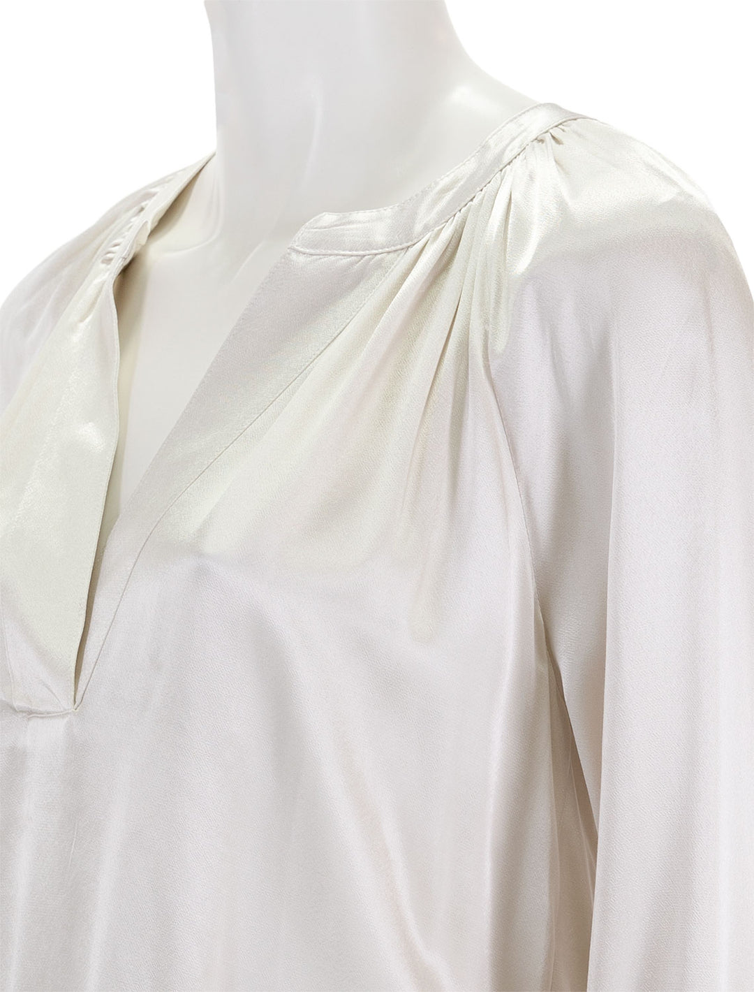 Close-up view of Rails' wynna blouse in ivory.