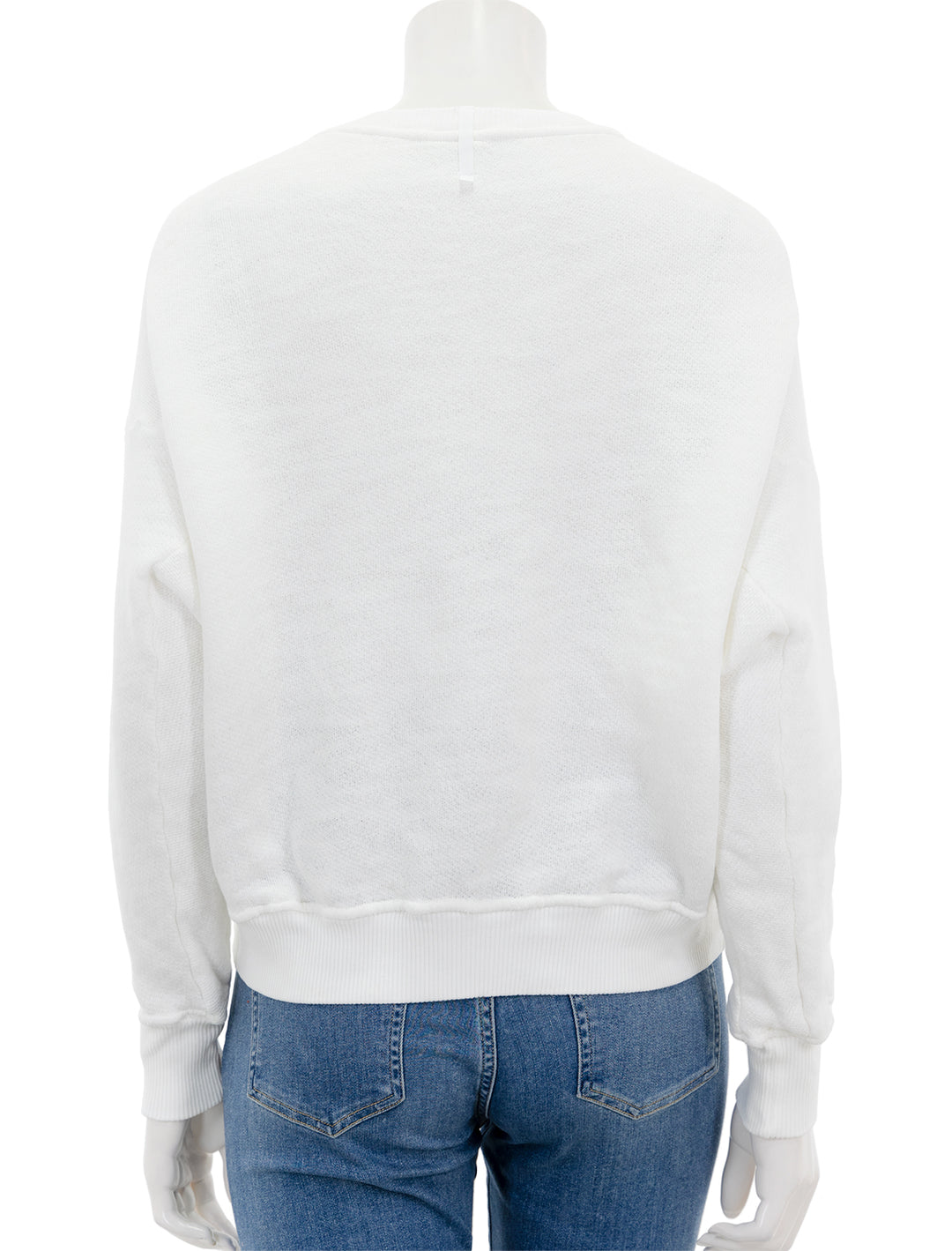 Back view of ASKK NY's oversized sweatshirt in miss you more.