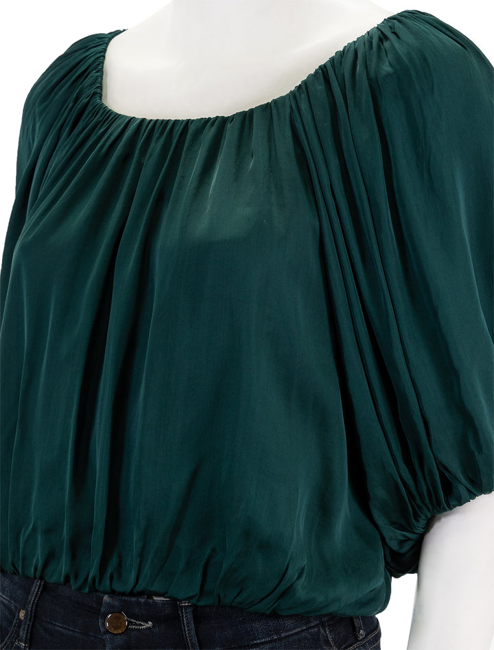 Close-up view of Velvet's tami blouse in fern.