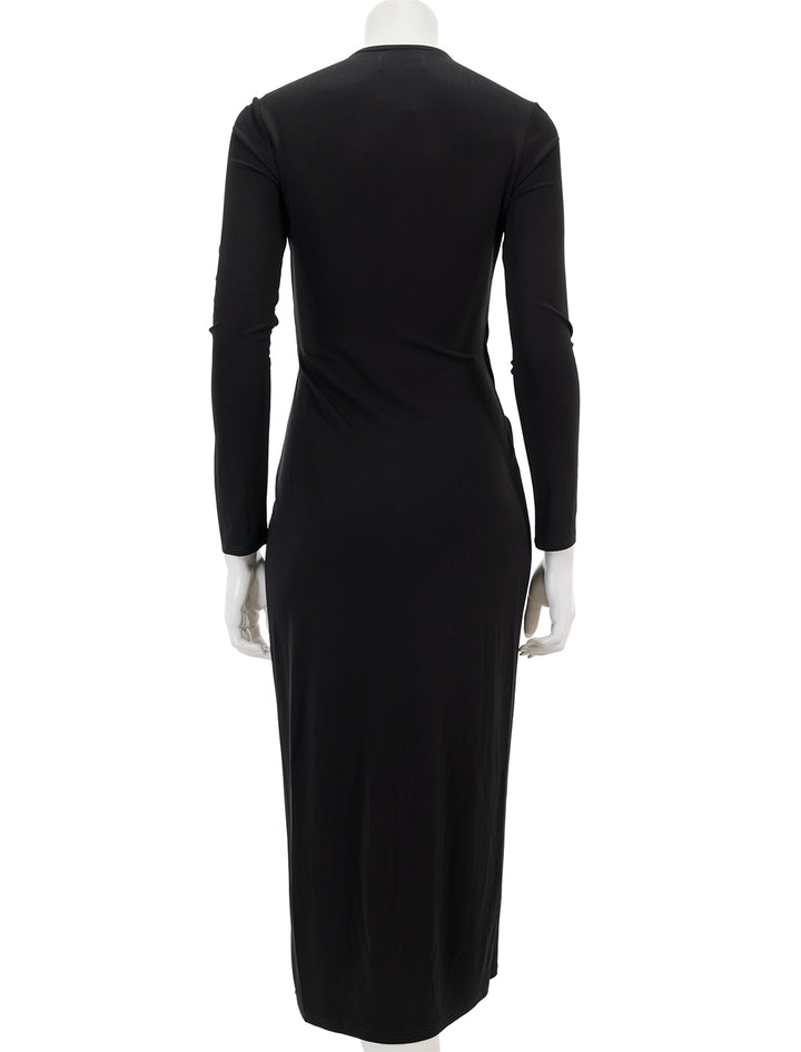 Back view of Velvet by Graham & Spencer's Eliana Dress in Black Matte Jersey.