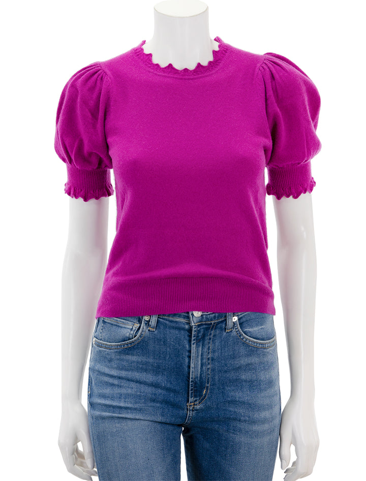 Front view of Ulla Johnson's lotta top in thistle.