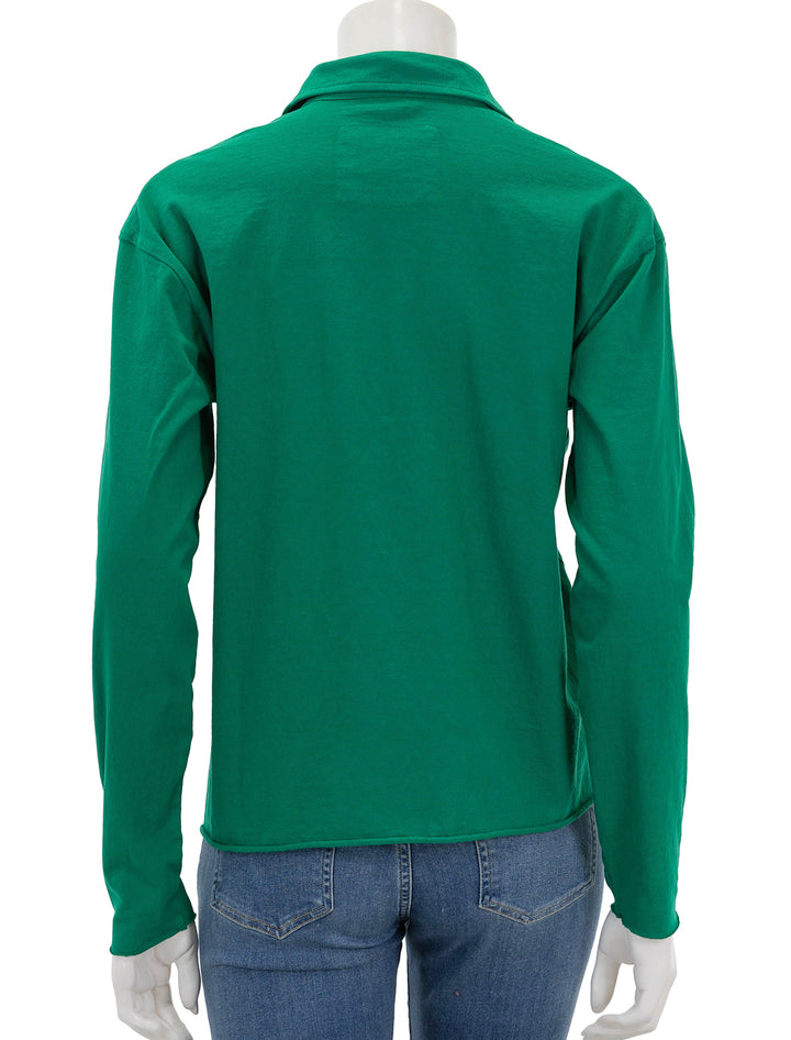 Back view of Frank & Eileen's popover henley in clover.