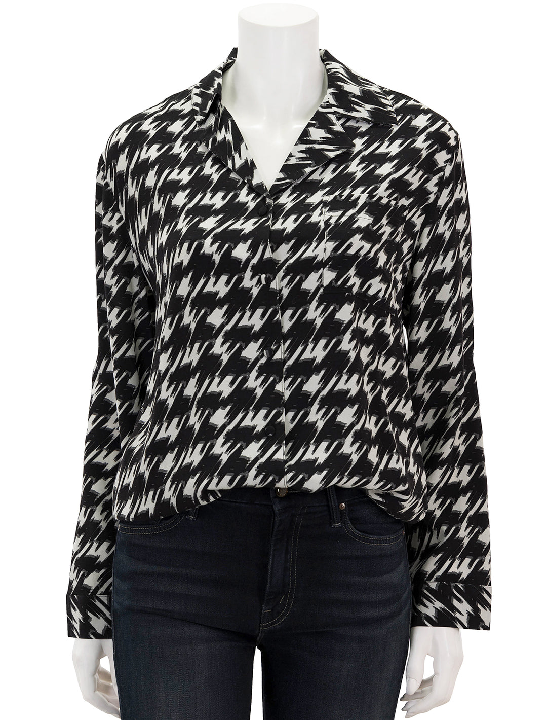 Front view of Anine Bing's aiden top in houndstooth.