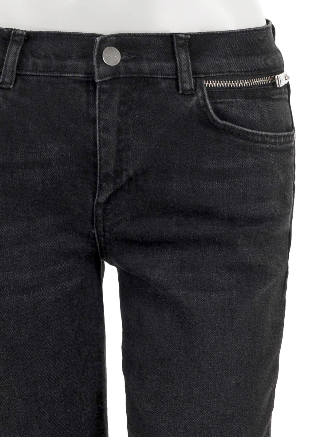 Close-up view of Anine Bing's jax jean in smoke black.