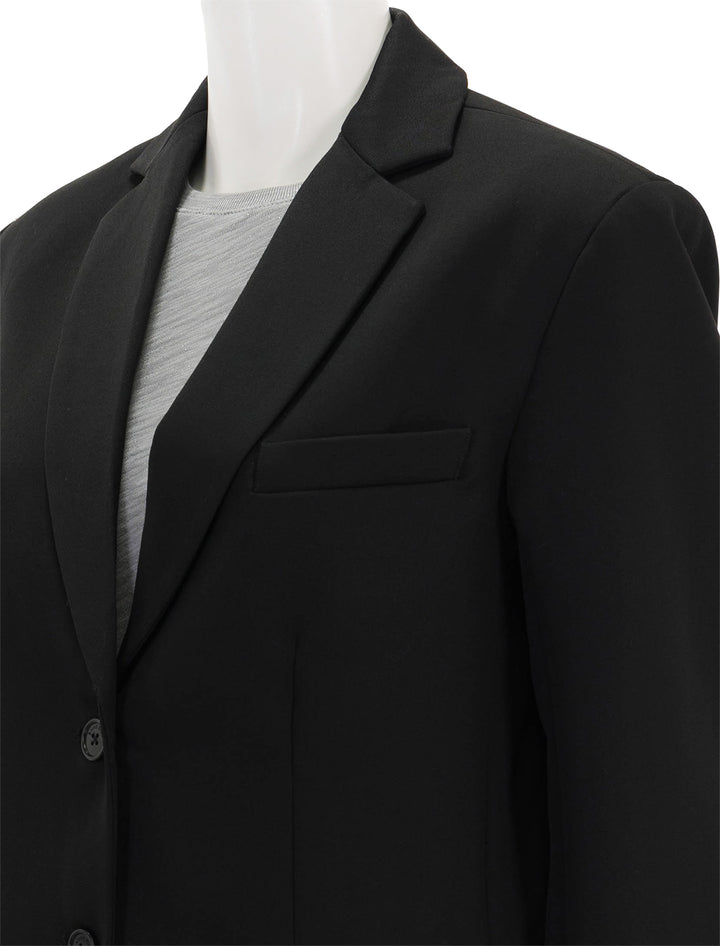 Close-up view of Anine Bing's quinn blazer in black.