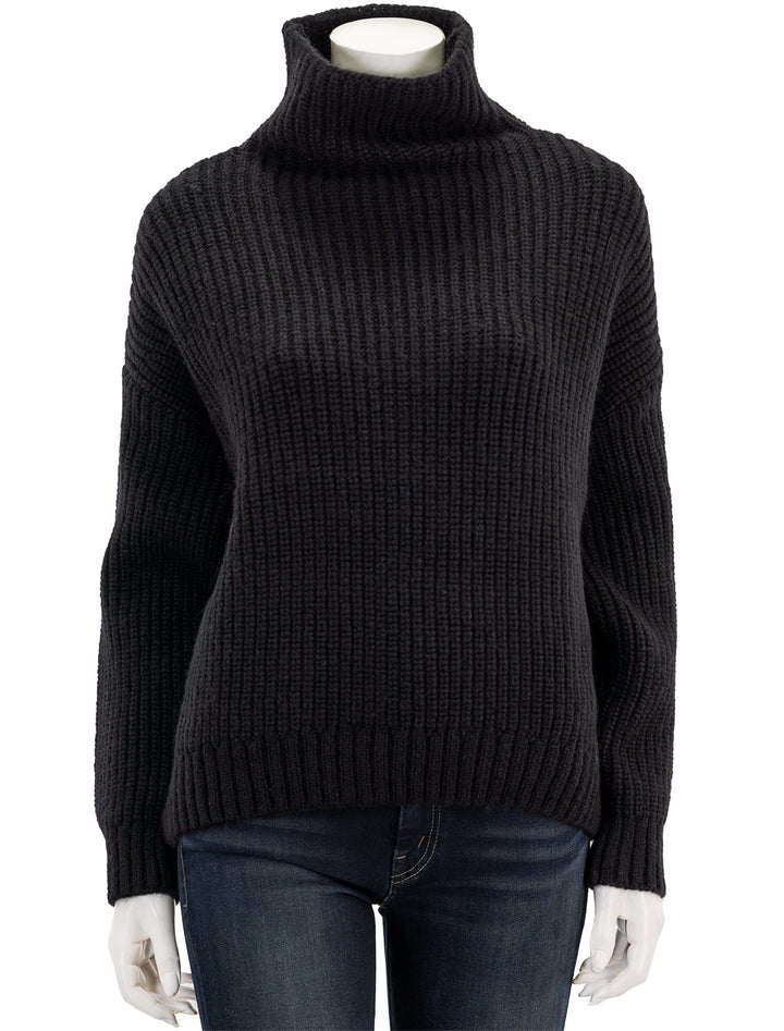 Front view of Anine Bing's sydney sweater in black.