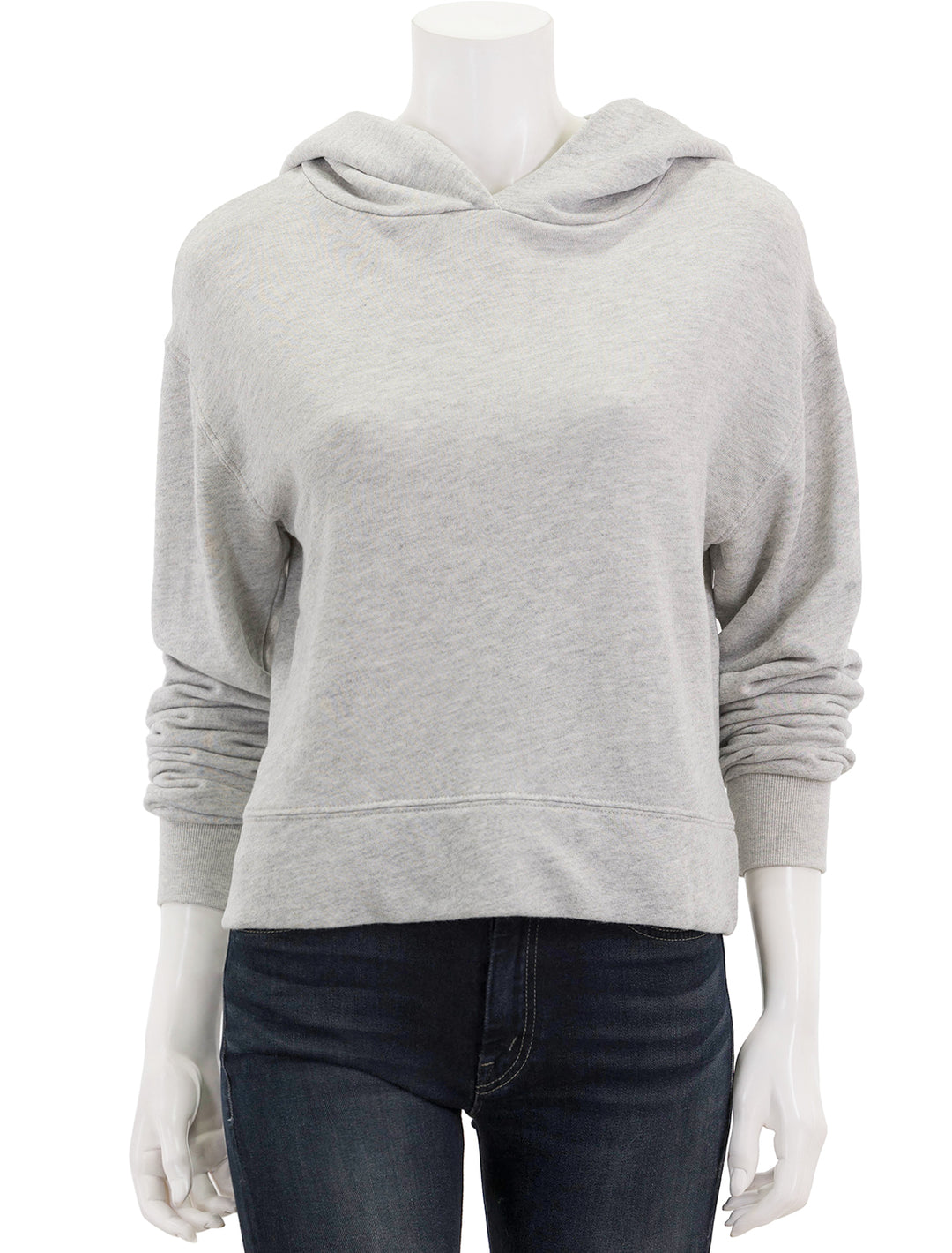 Front view of Perfectwhitetee's iggy hoodie in heather grey.