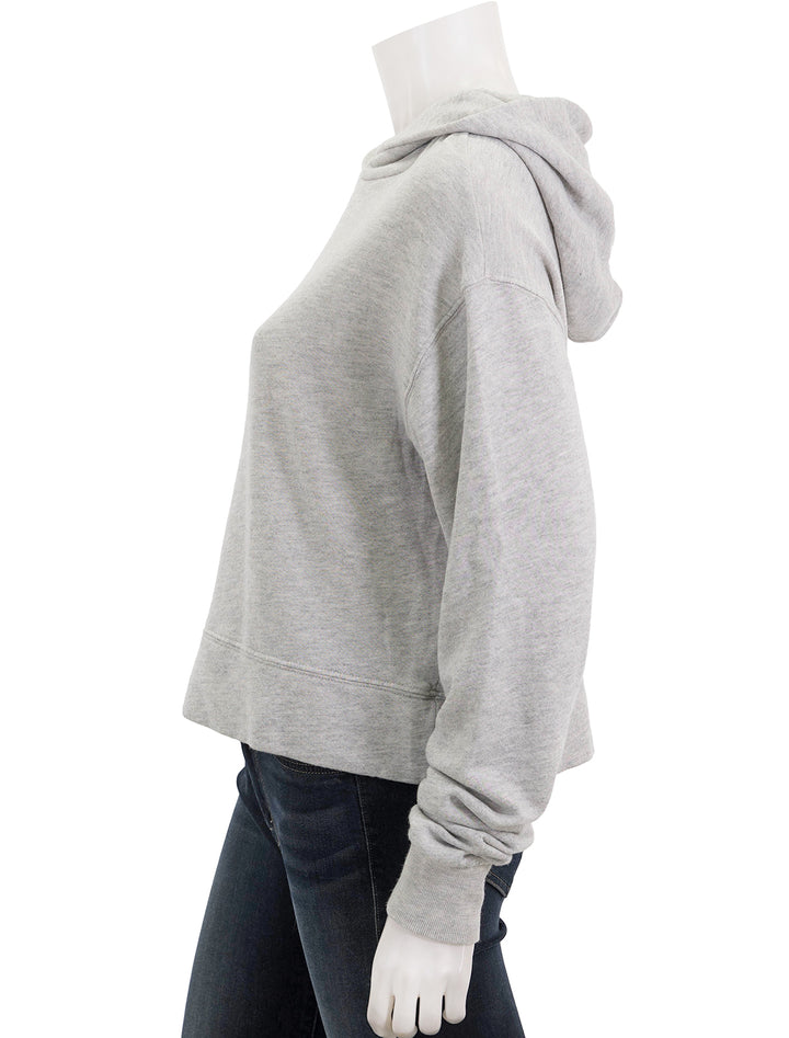 Side view of Perfectwhitetee's iggy hoodie in heather grey.