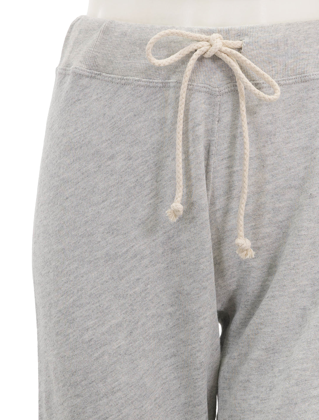 Close-up view of Perfectwhitetee's toni jogger in heather grey.