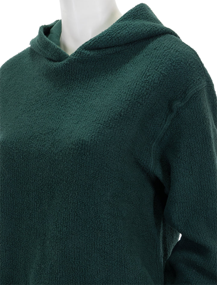 Close-up view of Perfectwhitetee's reese hoodie in pine.