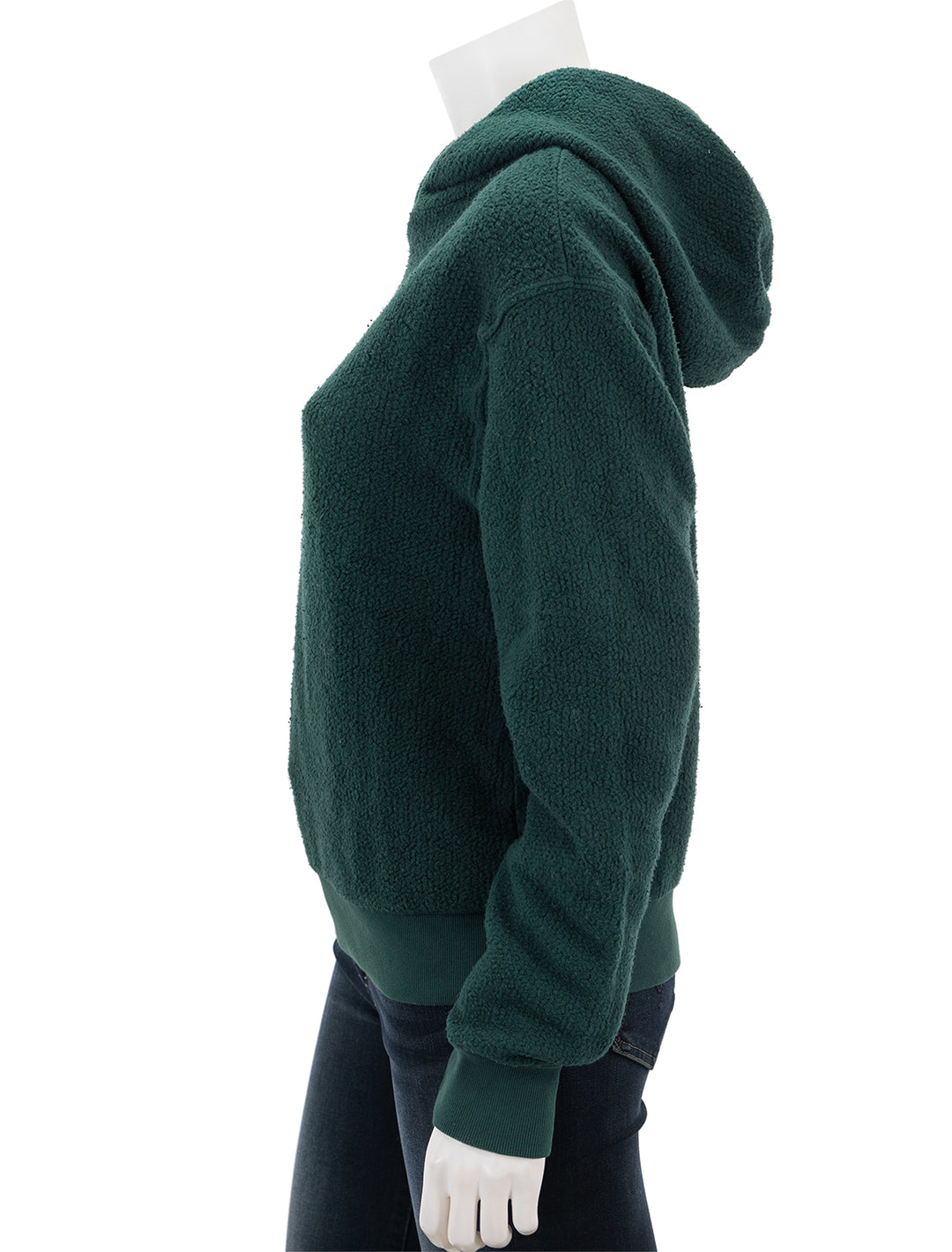 Side view of Perfectwhitetee's reese hoodie in pine.