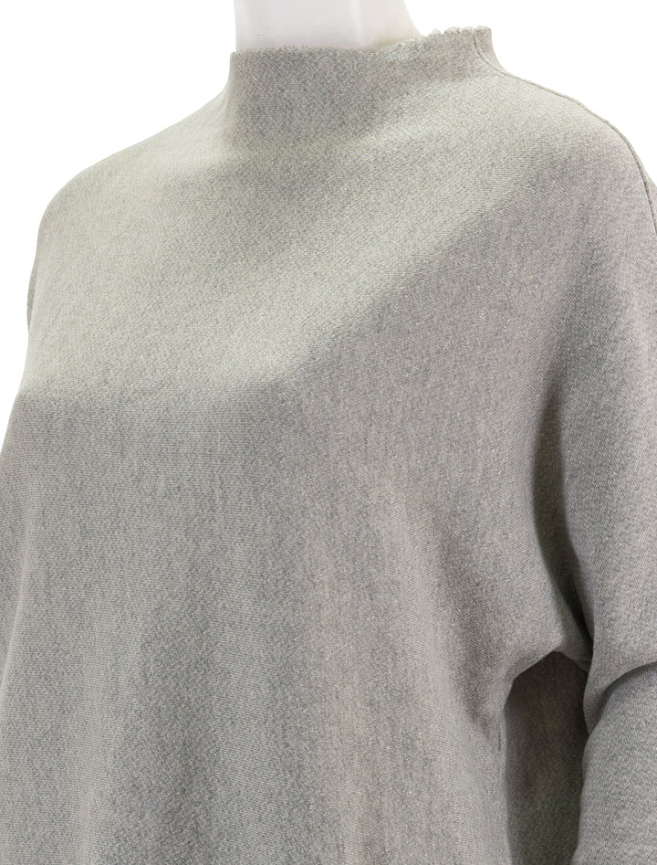 Close-up view of Perfectwhitetee's morrison in heather grey.