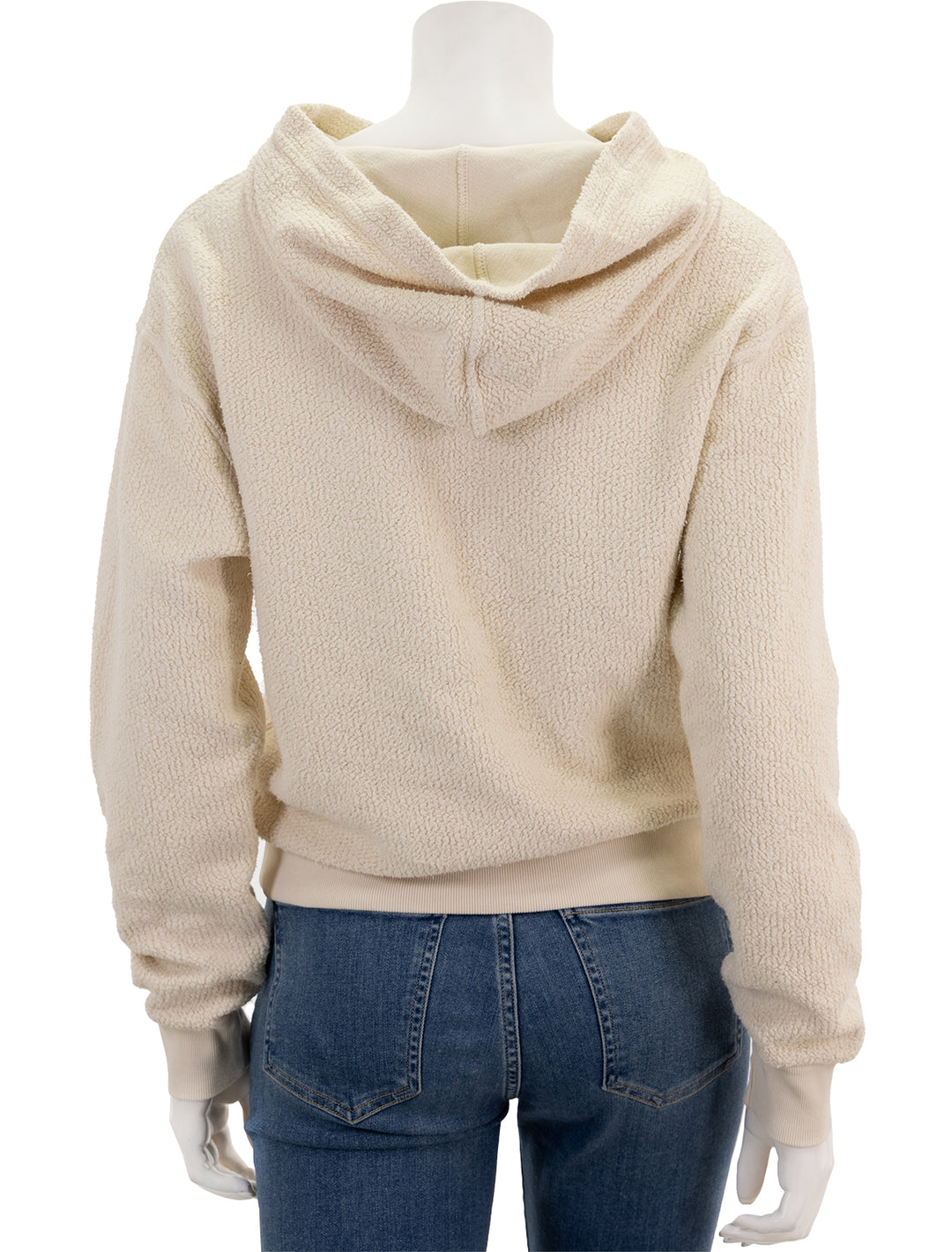 Back view of Perfectwhitetee's reese hoodie in sugar.