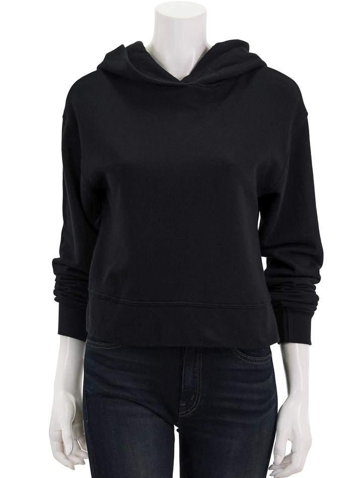 Front view of Perfectwhitetee's iggy hoodie in true black.