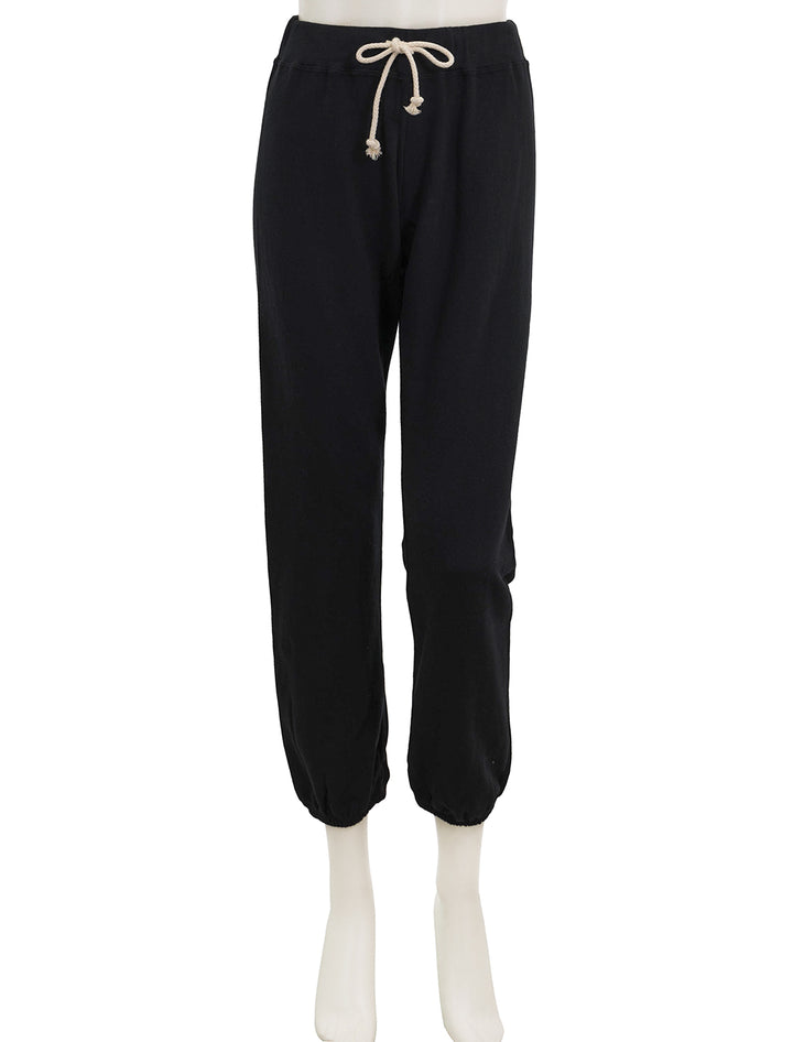 Front view of Perfectwhitetee's toni jogger in true black.