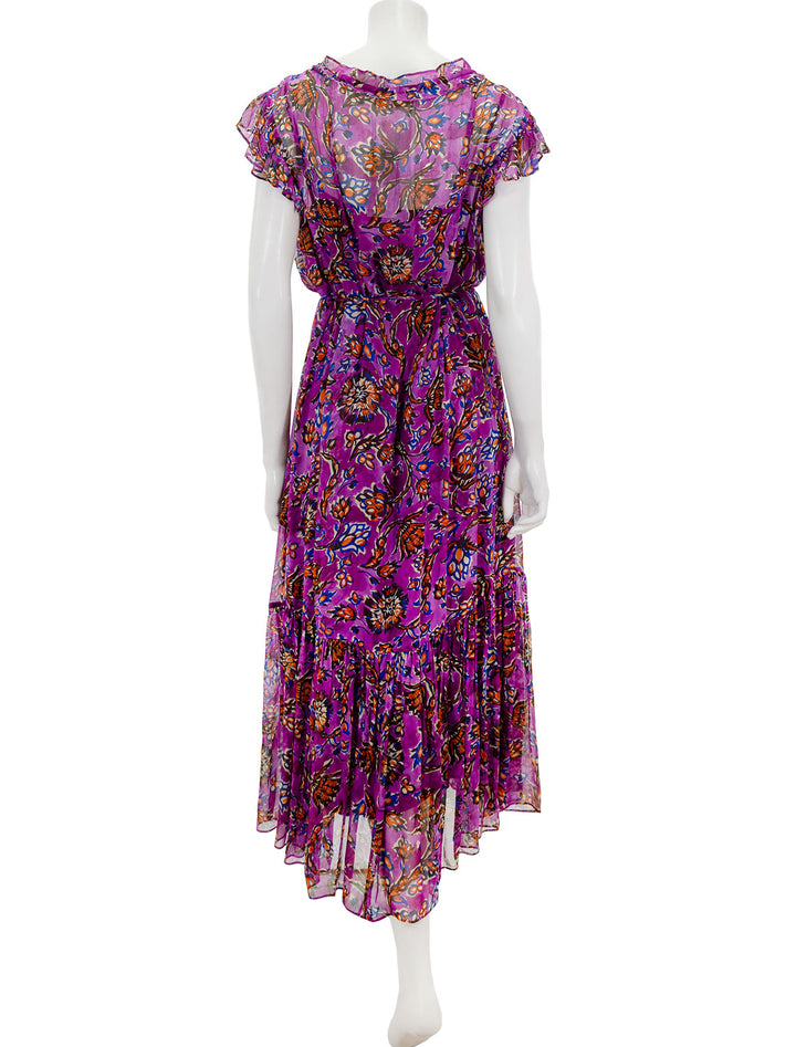 Back view of Vanessa Bruno's cristina dress in violet floral.