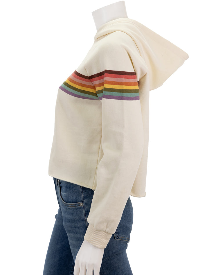 Side view of Marine Layer's anytime cropped hoodie.