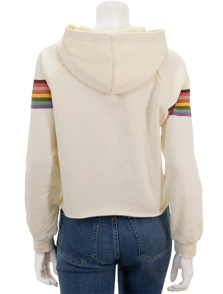 Back view of Marine Layer's anytime cropped hoodie.