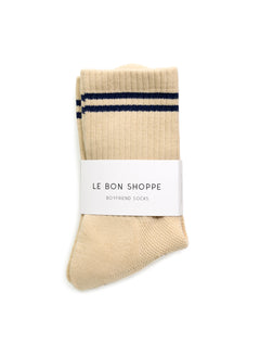 Front view of Le Bon Shoppe's boyfriend socks in cashew.