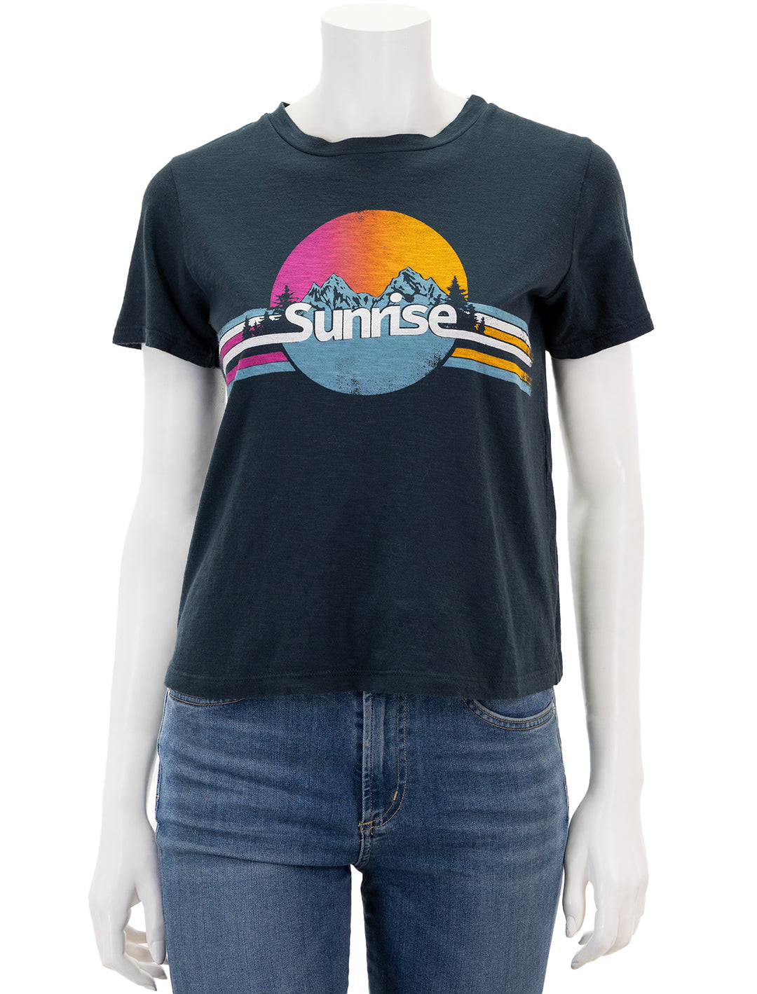 Front view of Sundry's sunrise boxy tee.