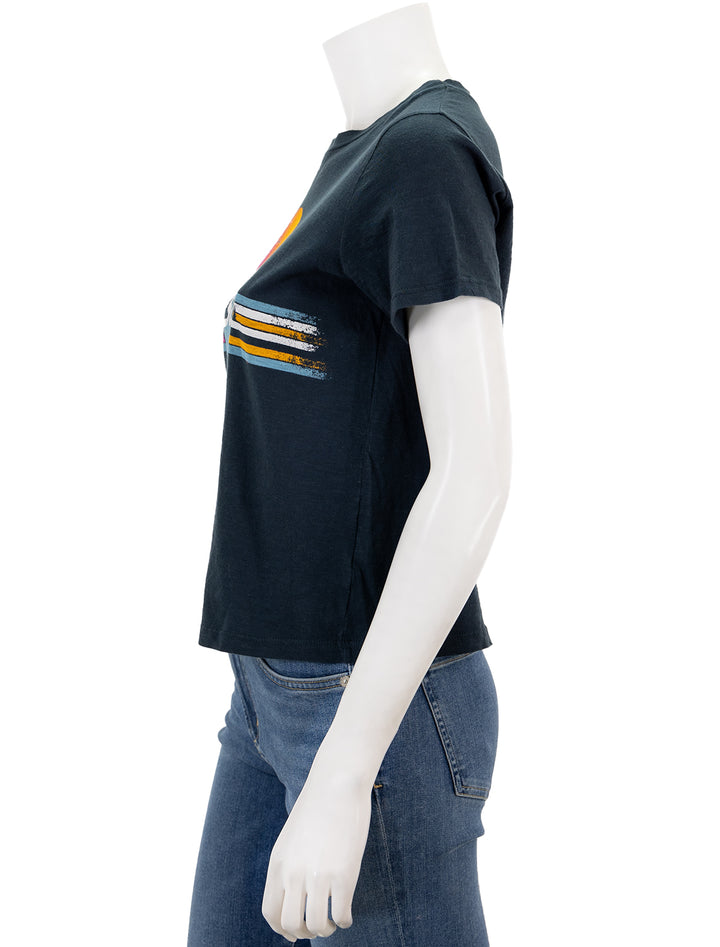 Side view of Sundry's sunrise boxy tee.