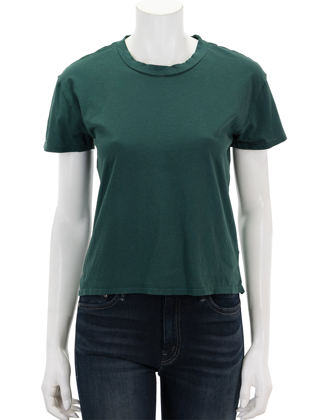 Front view of Perfectwhitetee's harley tee in pine.