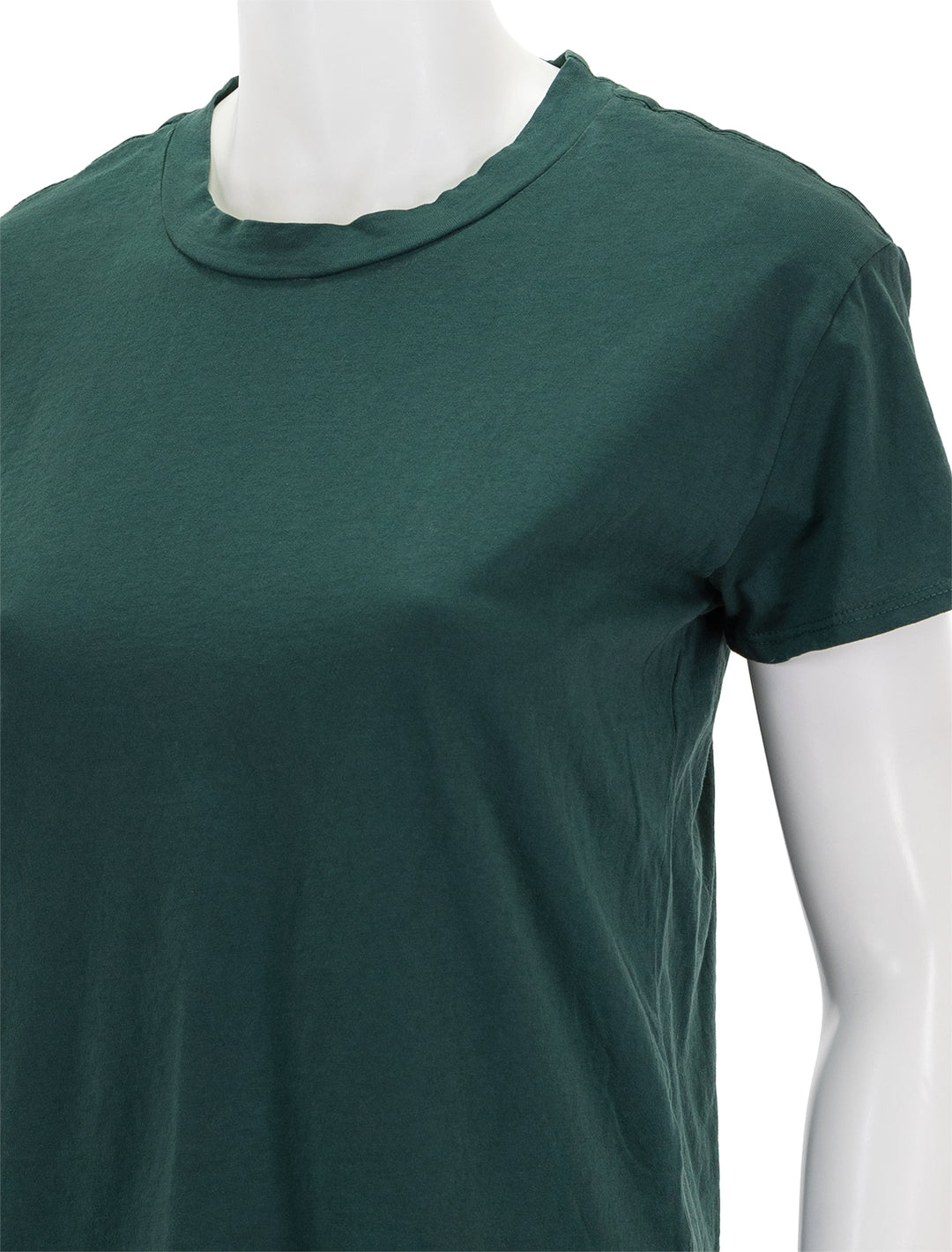 Close-up view of Perfectwhitetee's harley tee in pine.