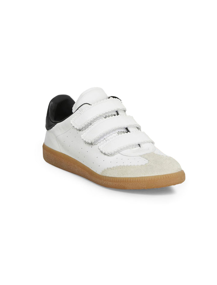 Front angle view of Isabel Marant Etoile's Beth Sneaker in White.