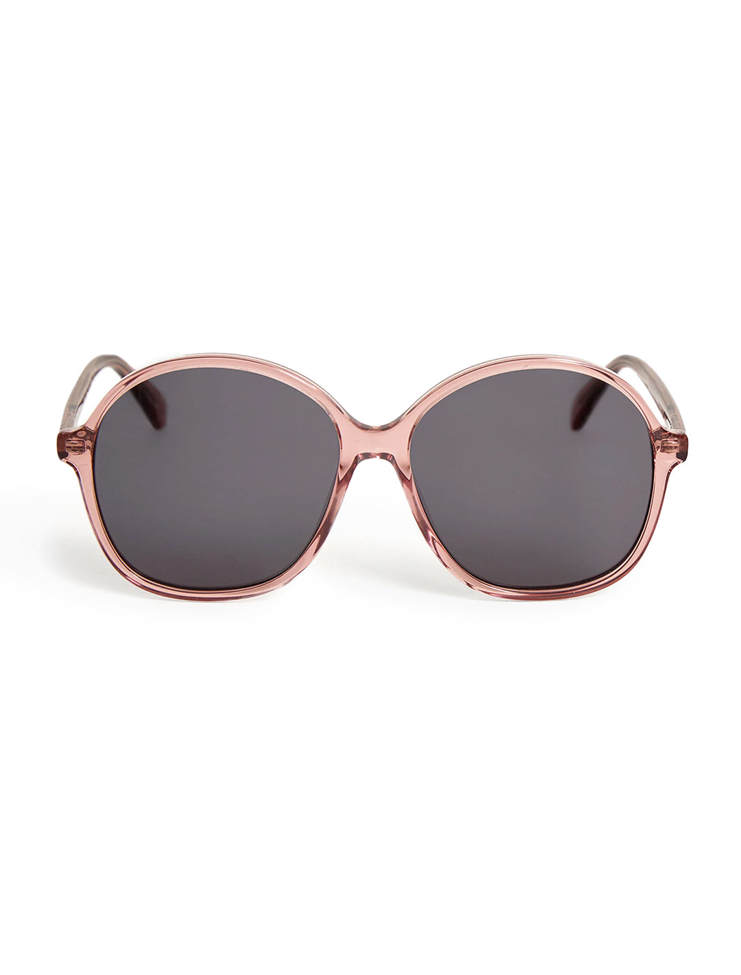 Front view of Clare V.'s jane sunglasses in mauve.