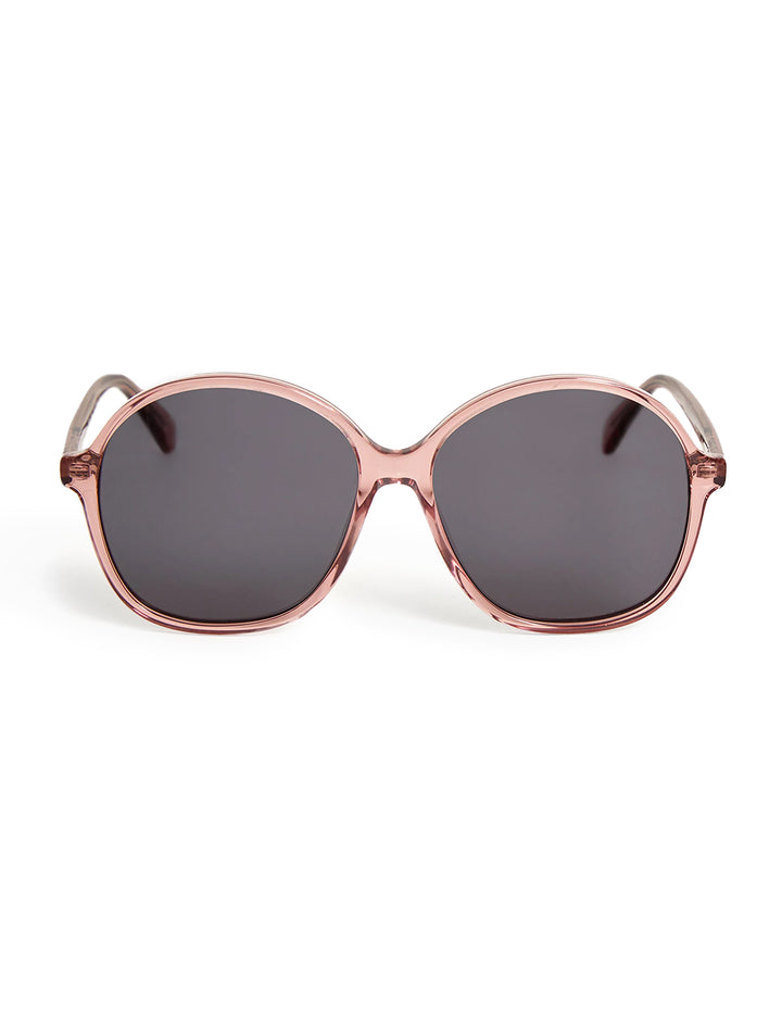 Front view of Clare V.'s jane sunglasses in mauve.