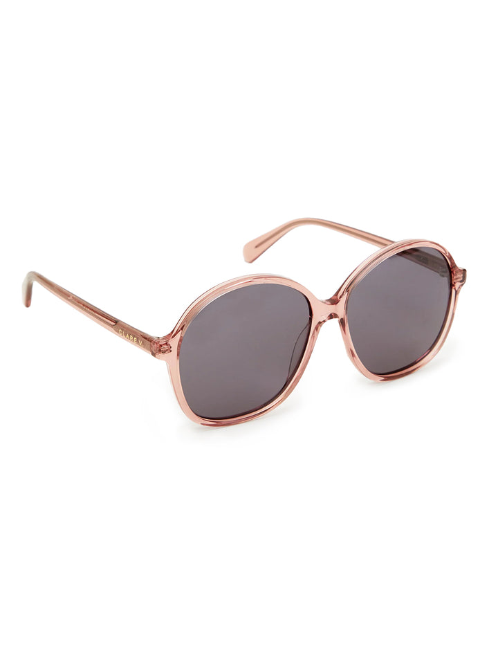 Side angle view of Clare V.'s jane sunglasses in mauve.