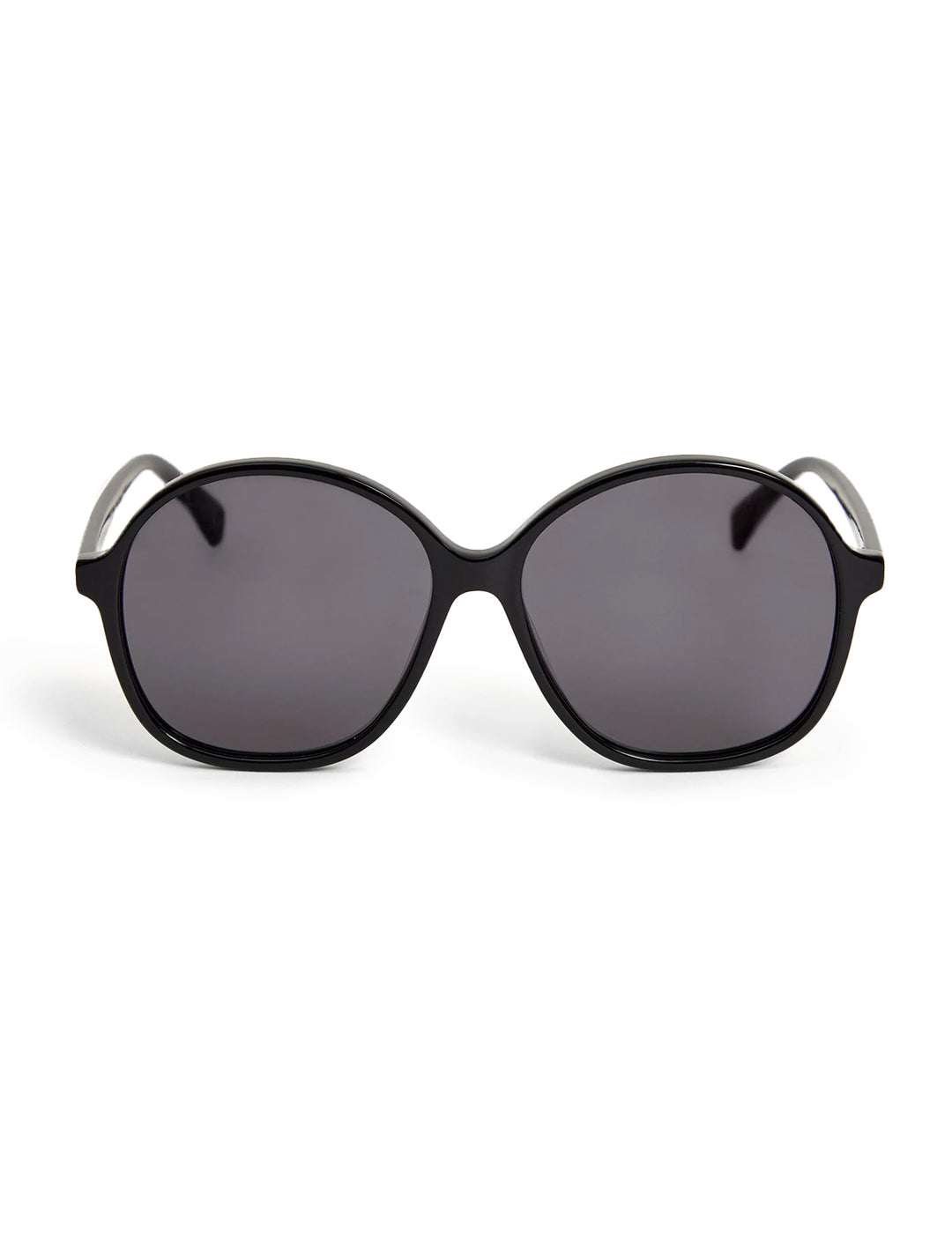 Front view of Clare V.'s jane sunglasses in black.