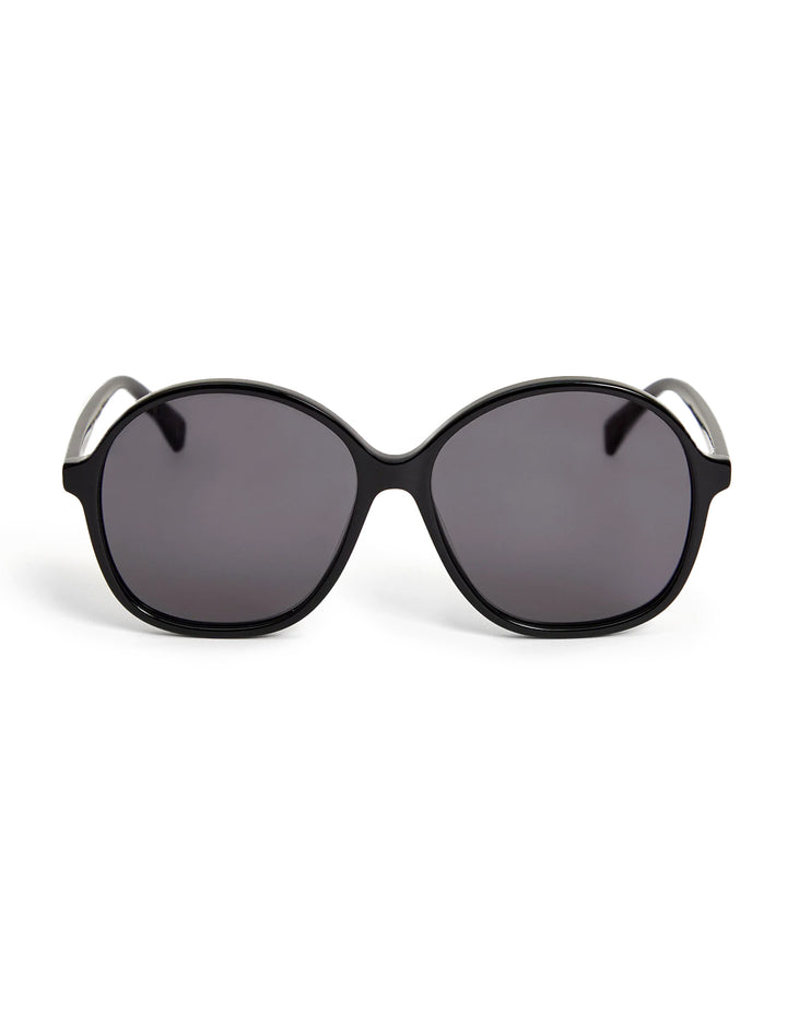 Front view of Clare V.'s jane sunglasses in black.