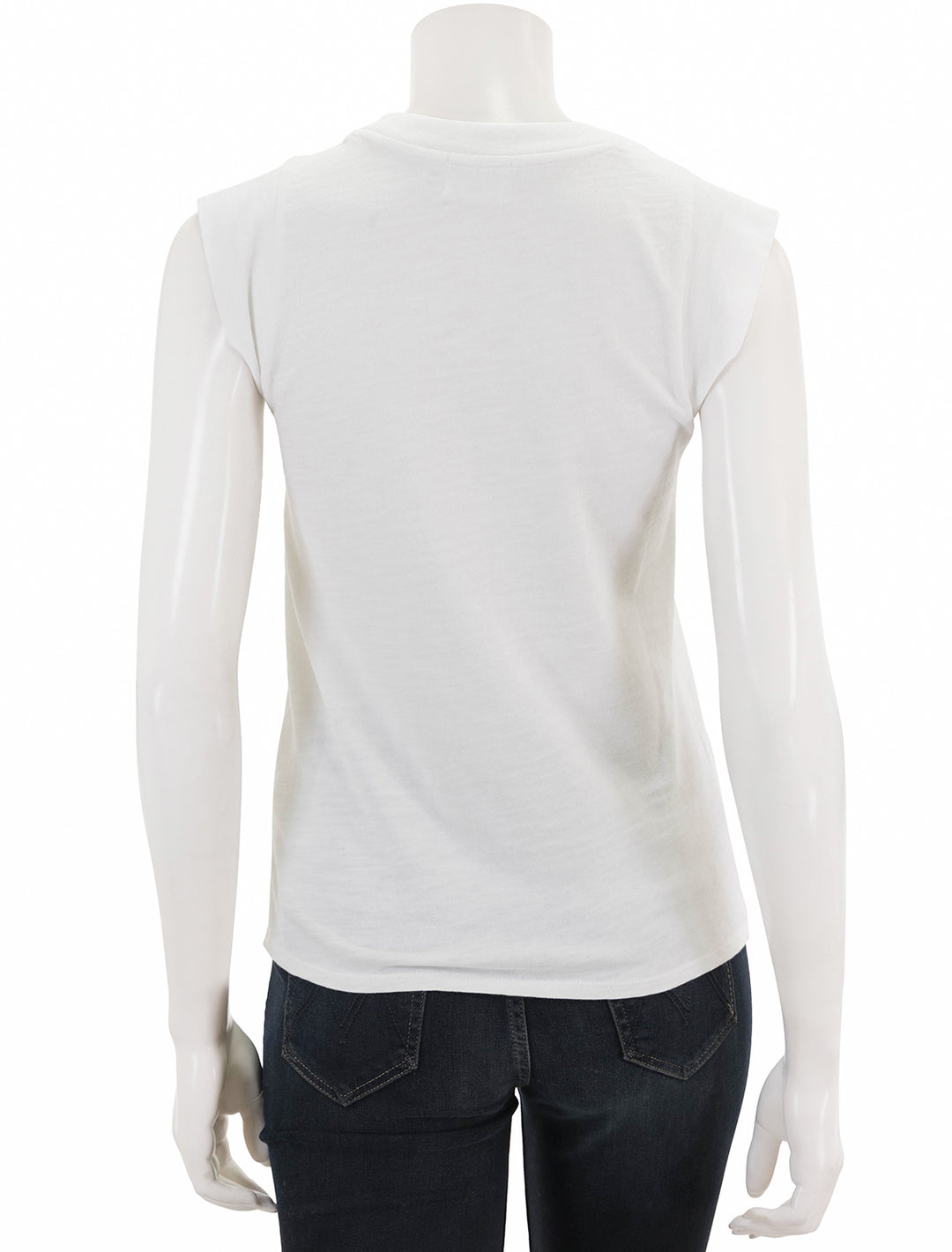 Back view of Nation LTD's patti muscle tank in optic white.