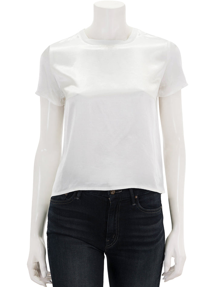 Front view of Nation LTD's marie top in white sateen.