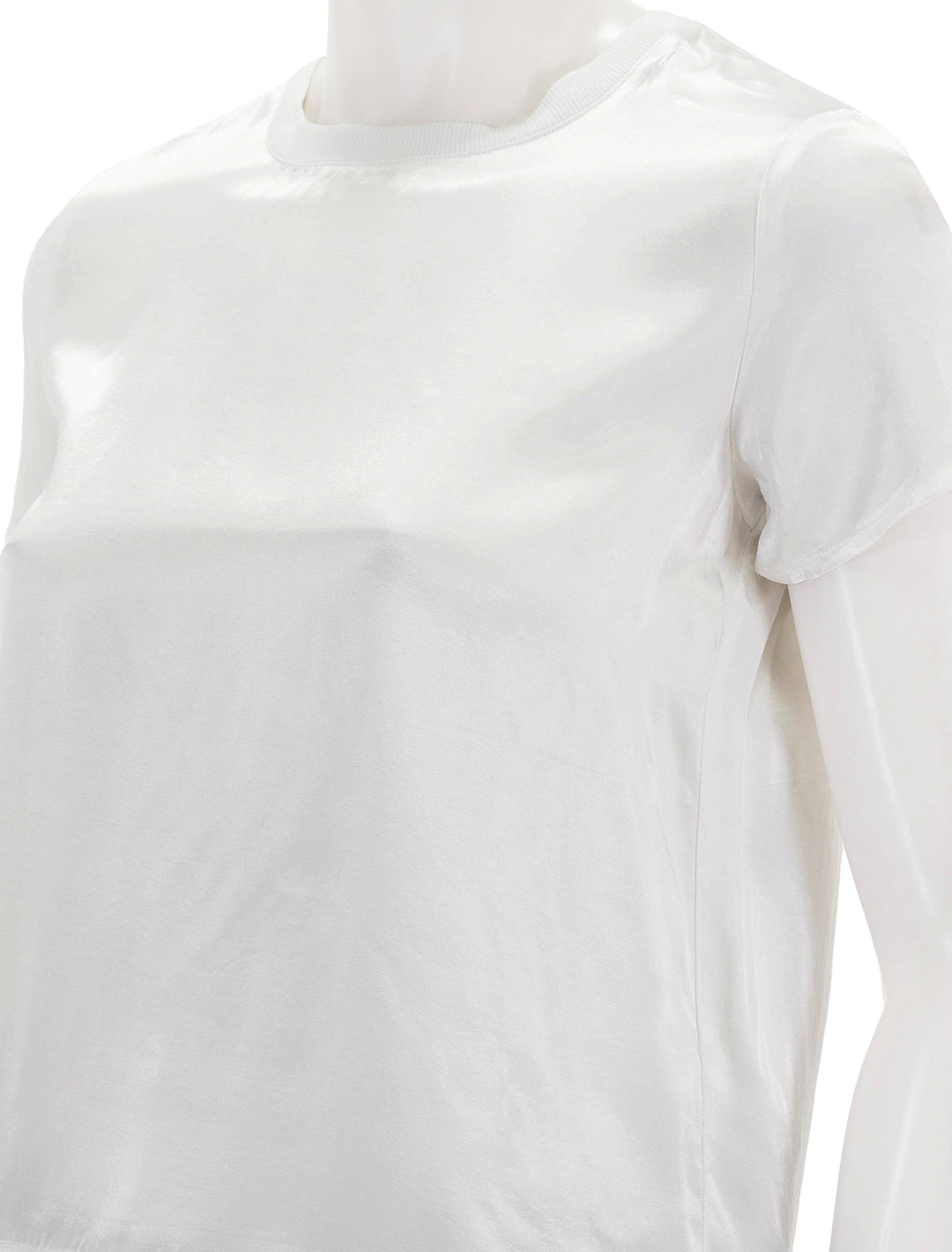 Close-up view of Nation LTD's marie top in white sateen.