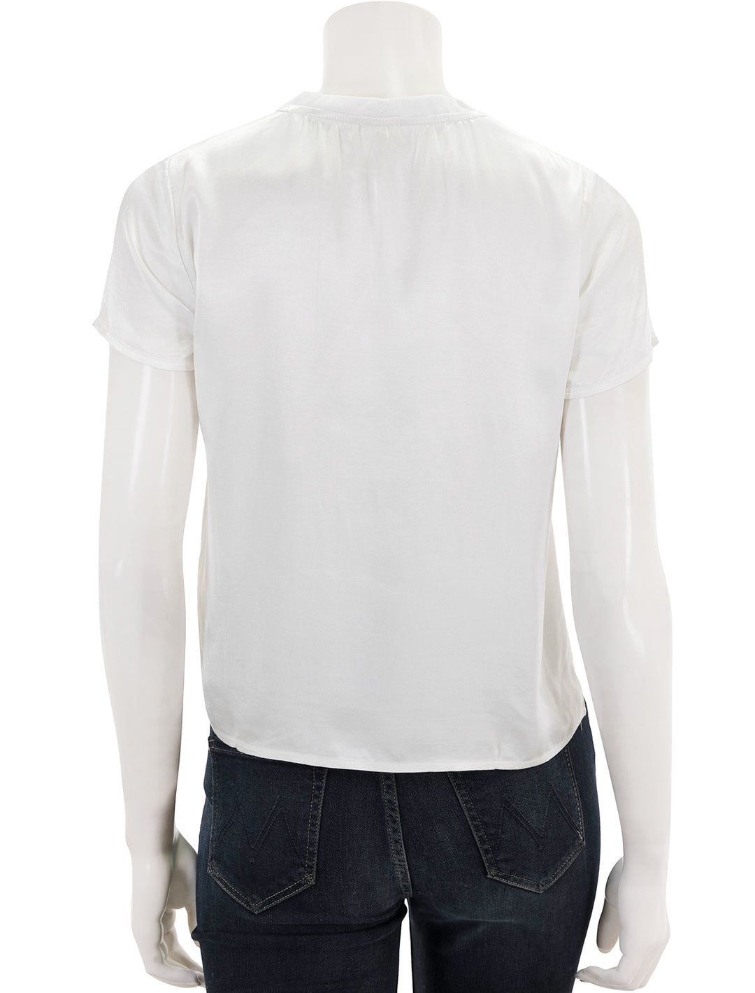 Back view of Nation LTD's marie top in white sateen.