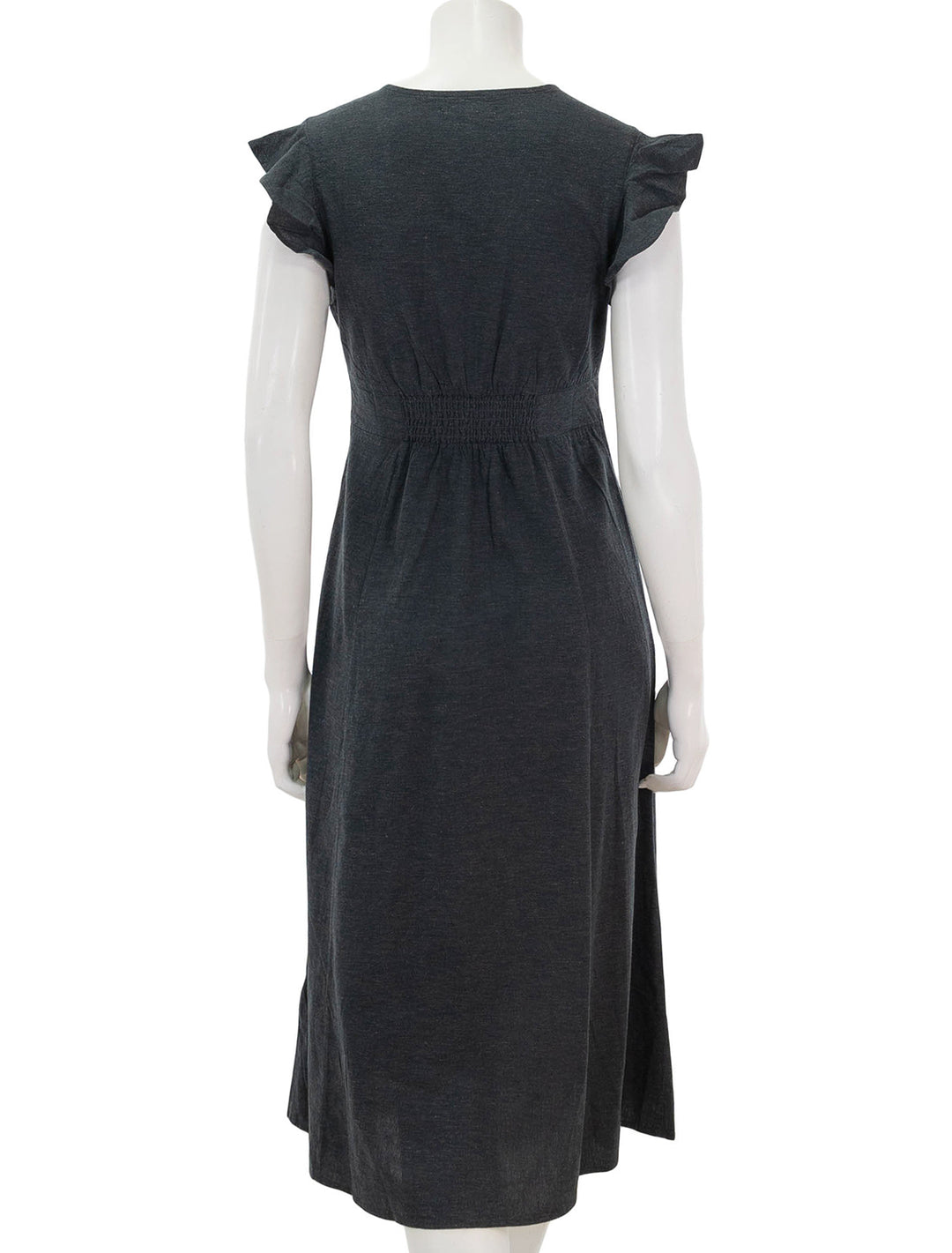 back view of camila midi dress in black