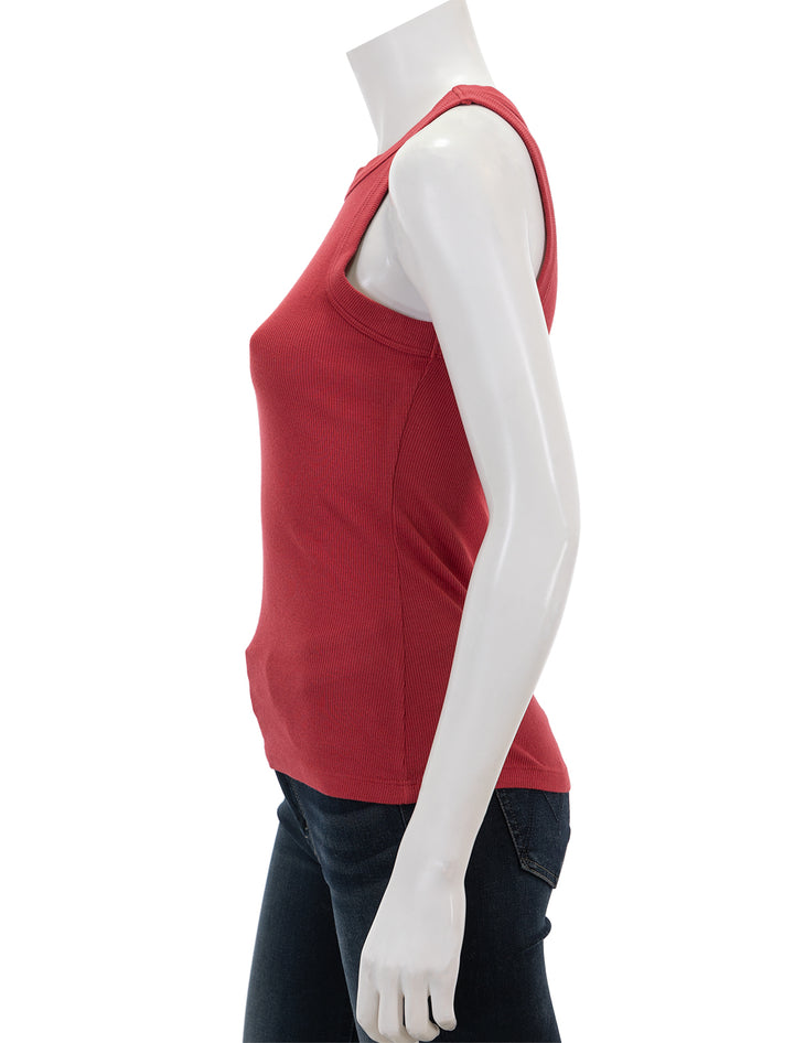 Side view of Sundays NYC's turner tank in true red.